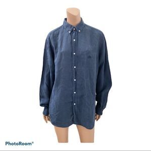 Lacoste long sleeves linen buttons down shirt L